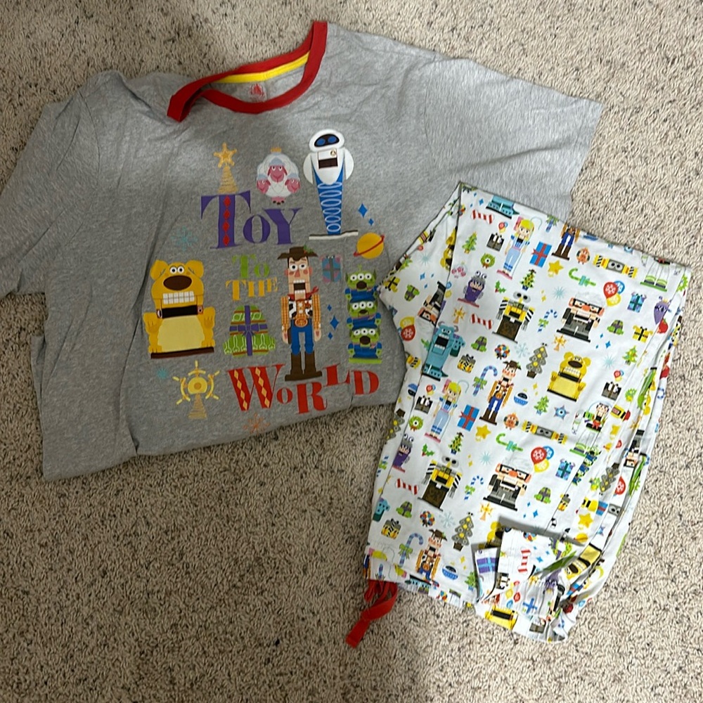 Disney Pixar Toy Story Toy To The World Holiday Pajamas for Adults XXL